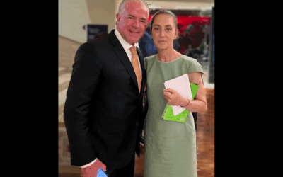 Rocha Cantú junto a la presidenta Sheinbaum / Foto: X